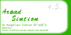arpad simtion business card
